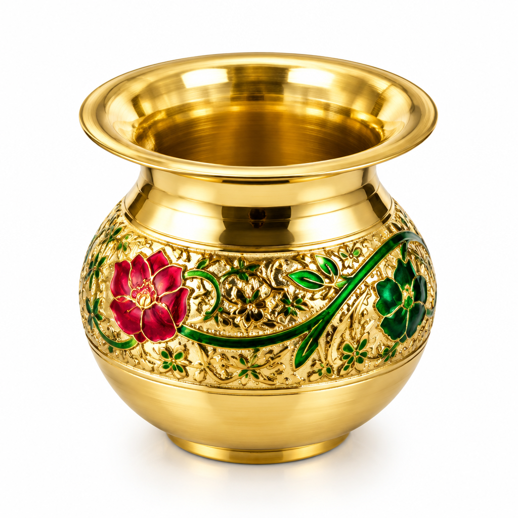Brass Meenakari Lota - Enhanced