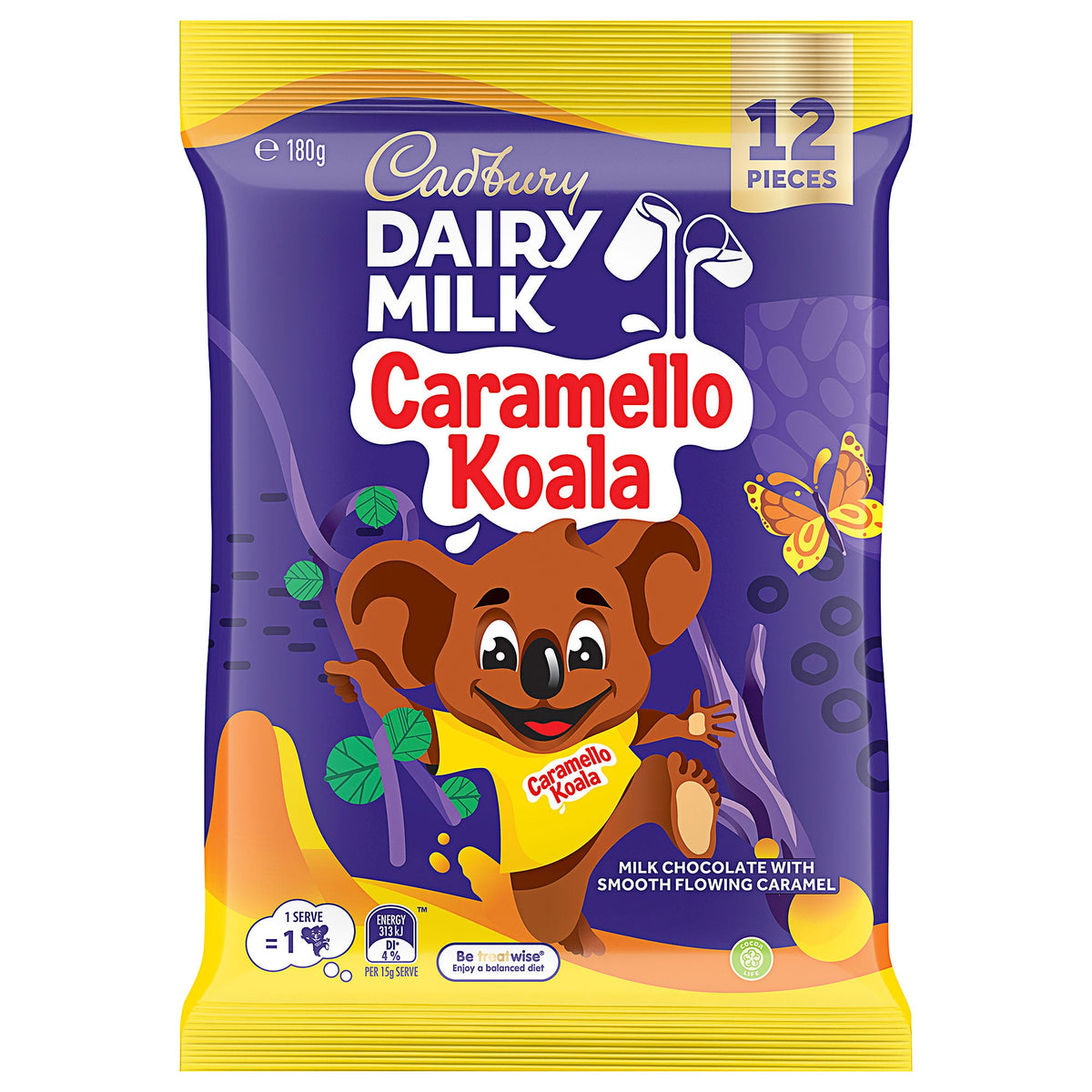 Cadbury Dairy Milk Chocolate Caramello Koala Choco Treats 180g Sharepack
