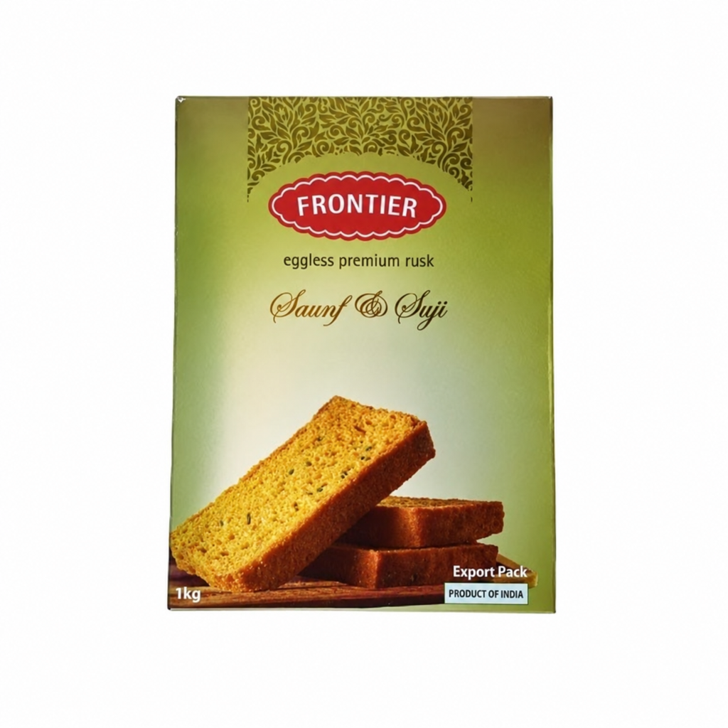 Frontier Saunf & Suji eggless premium rusk 1kg box