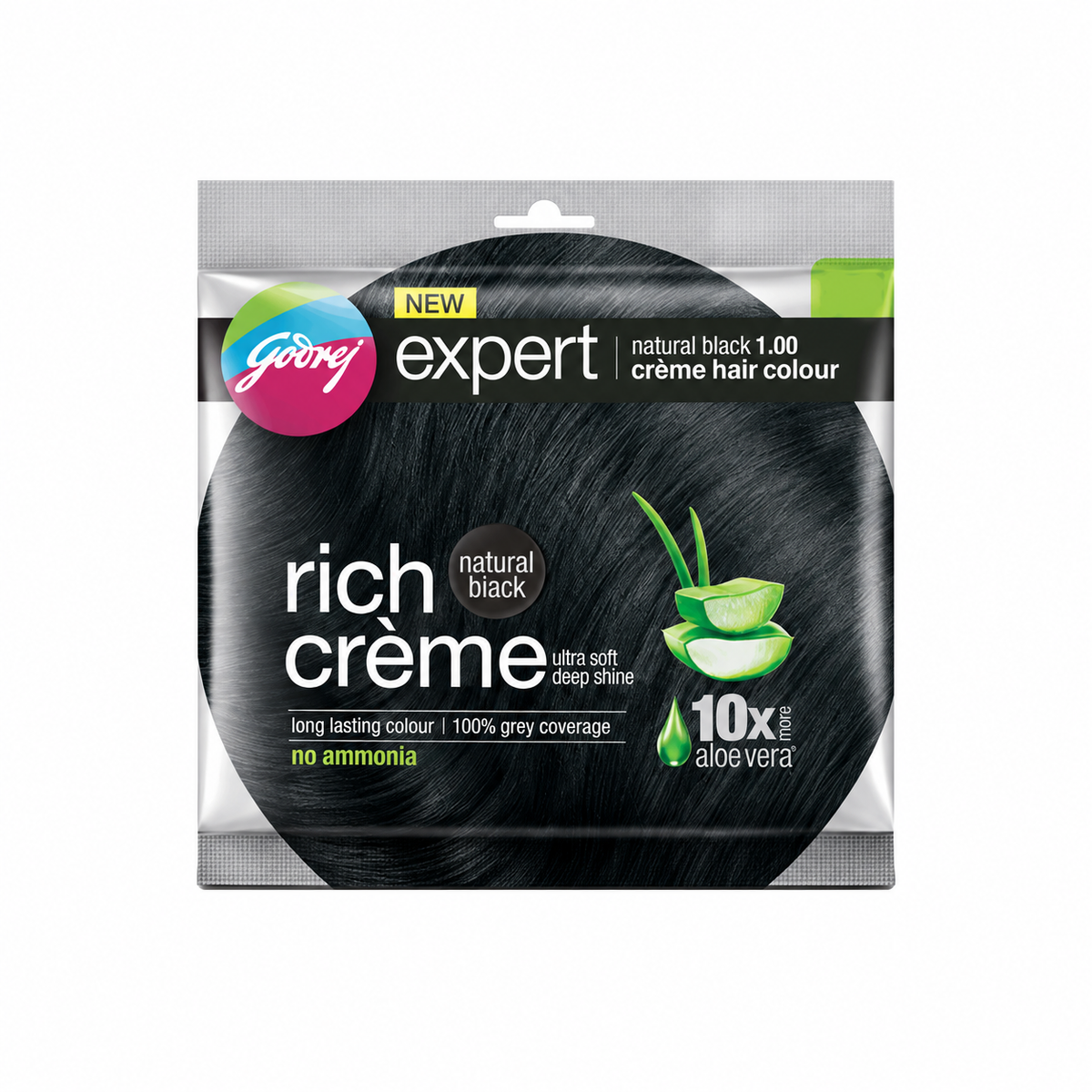 Godrej Expert Rich Creme Natural Black 1.00 hair colour single-use pack