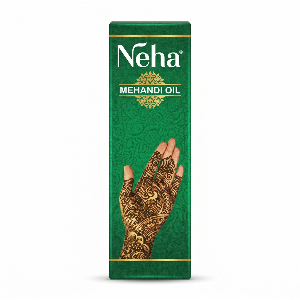 Neha Mehandi Oil front packaging