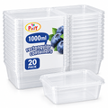 Party 1000ml Rectangular Containers 20 Pack