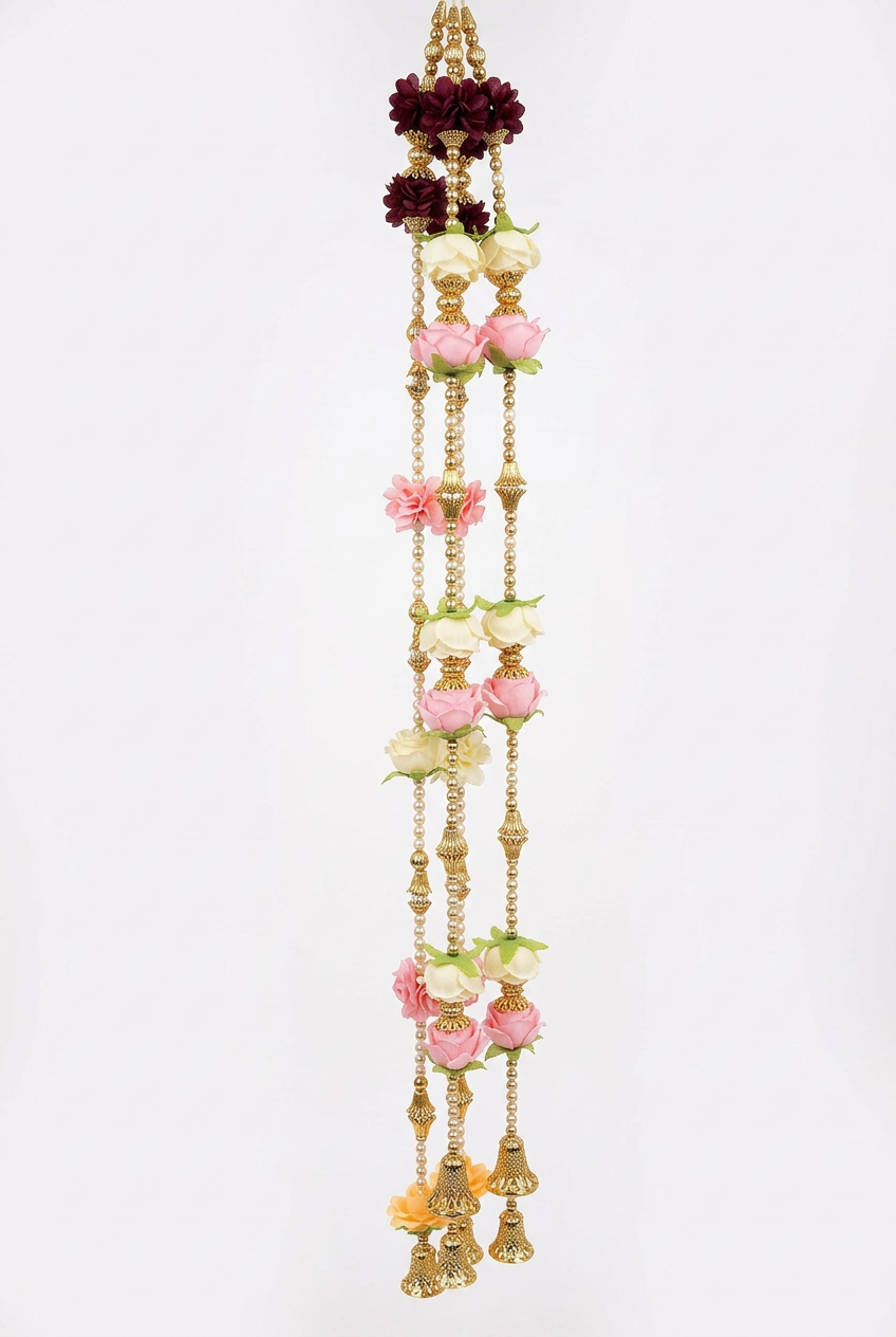 White and gold decorative hanging garland