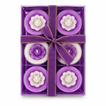 Purple Flower Candle Gift Set – 6 Piece