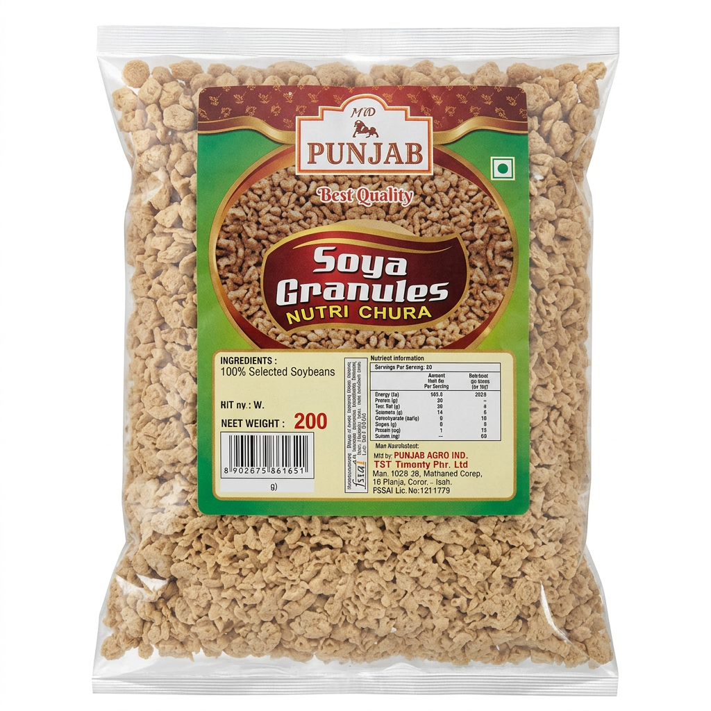 Bag of soya granules