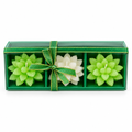 Green Lotus Flower Candle Gift Set – 3 Piece