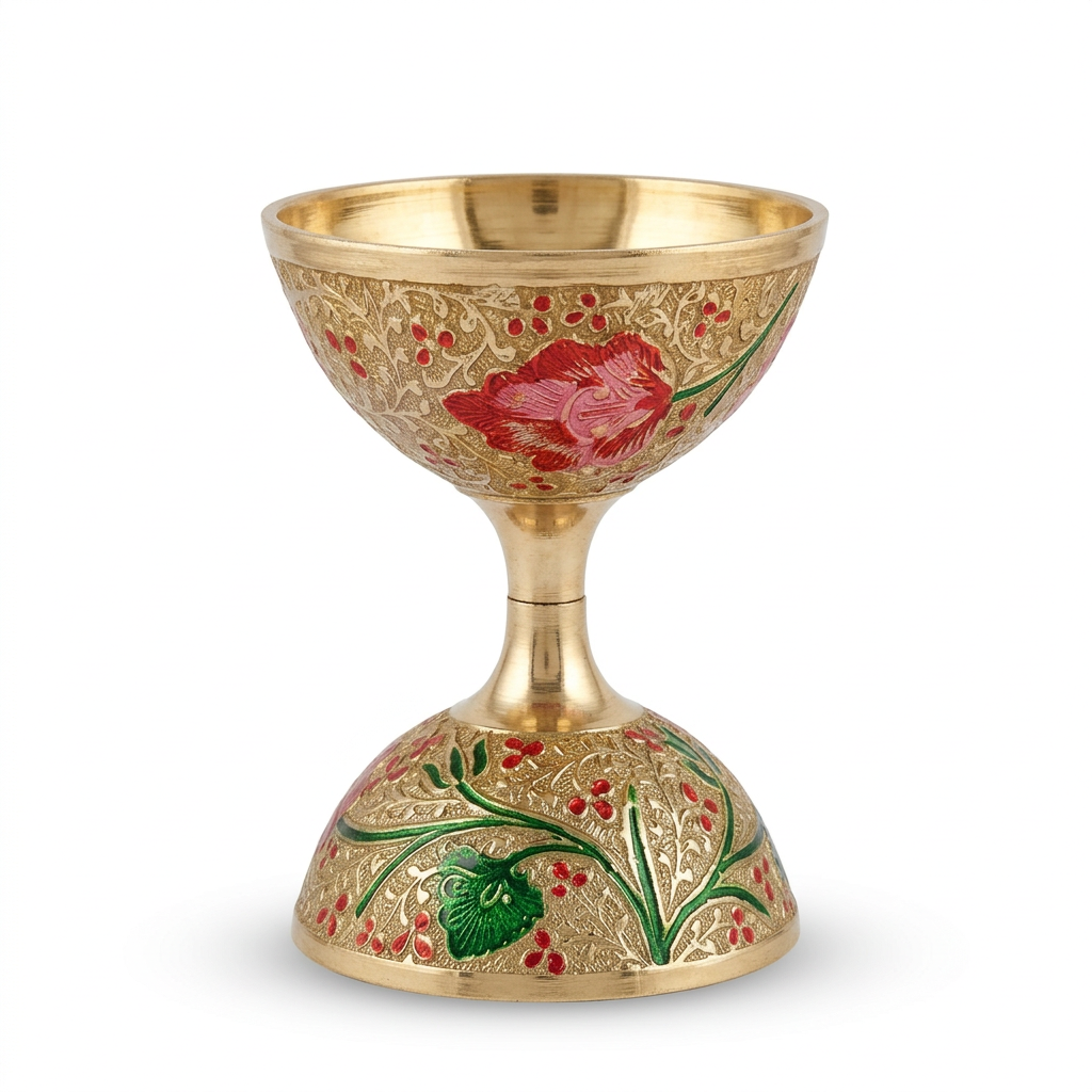 Brass Meenakari Akhandh Jyot Diya