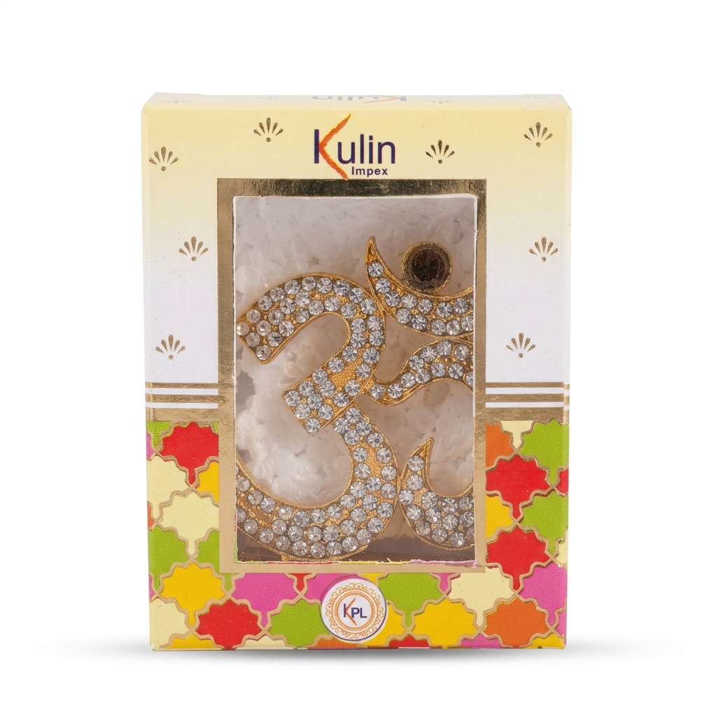 Kulin Impex Stone-Studded Om Decoration