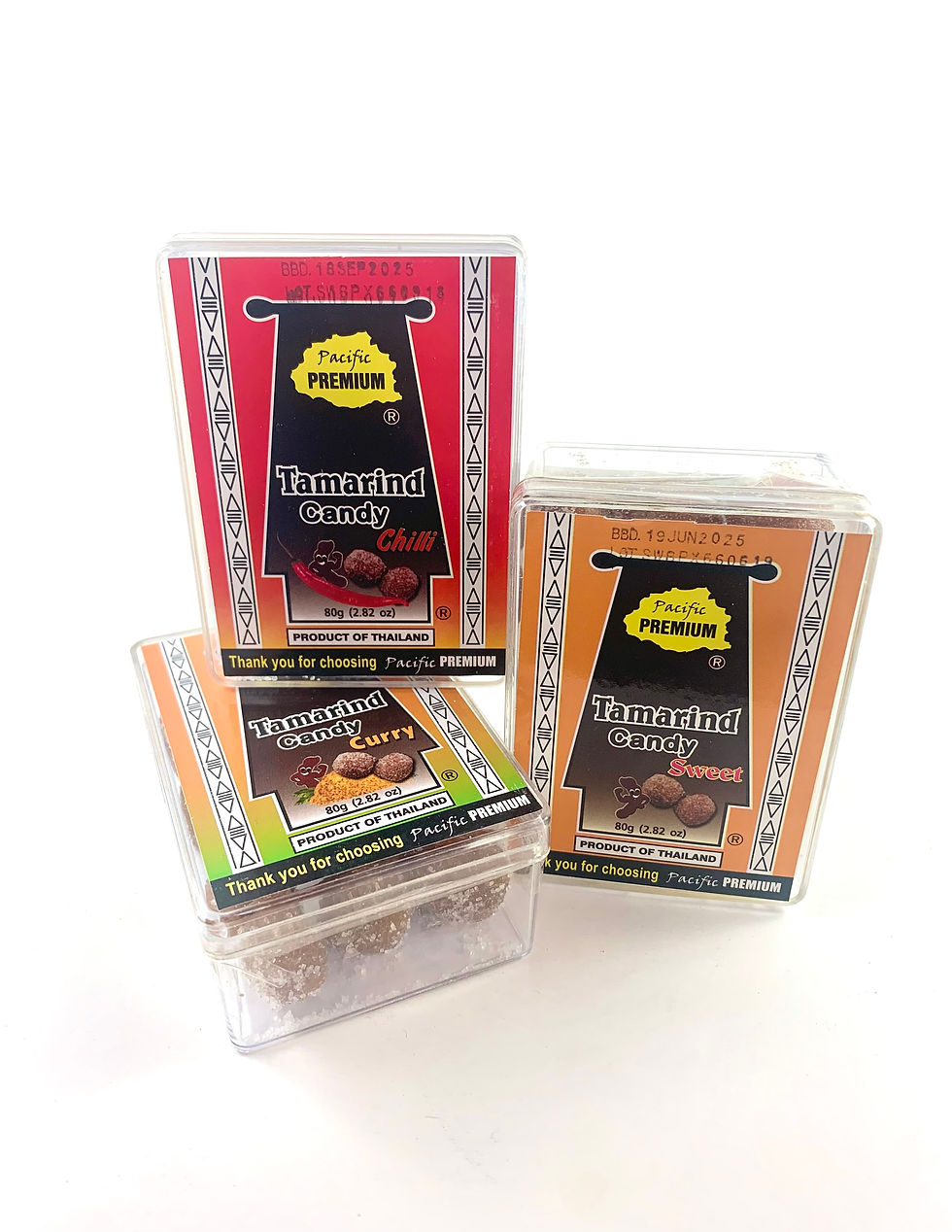 Pacific Premium Tamarind Candy 80g in Chilli, Sweet and Curry flavours
