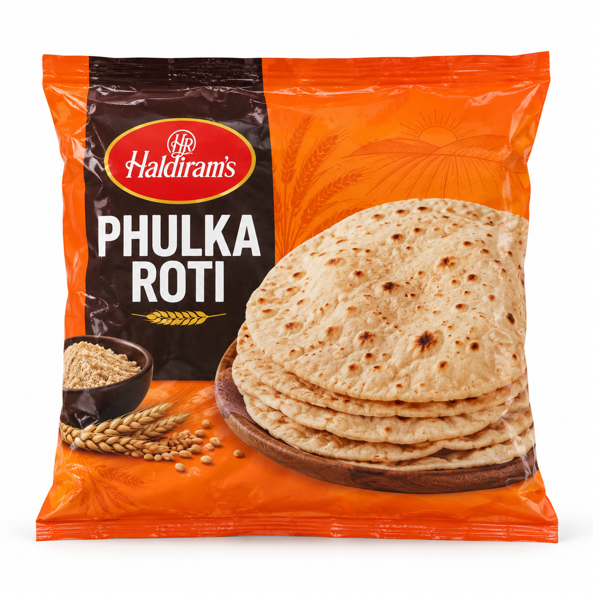 Phulka Roti Haldiram 30 Pack — AI-refined from supplied freezer photo; packaging details may vary
