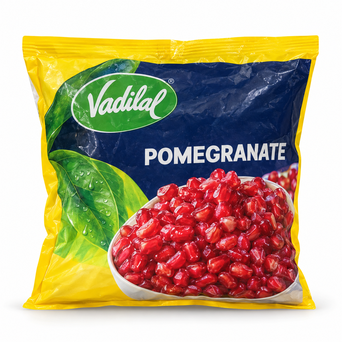 Pomegranate Vadilal 312g — AI-refined from supplied freezer photo; packaging details may vary