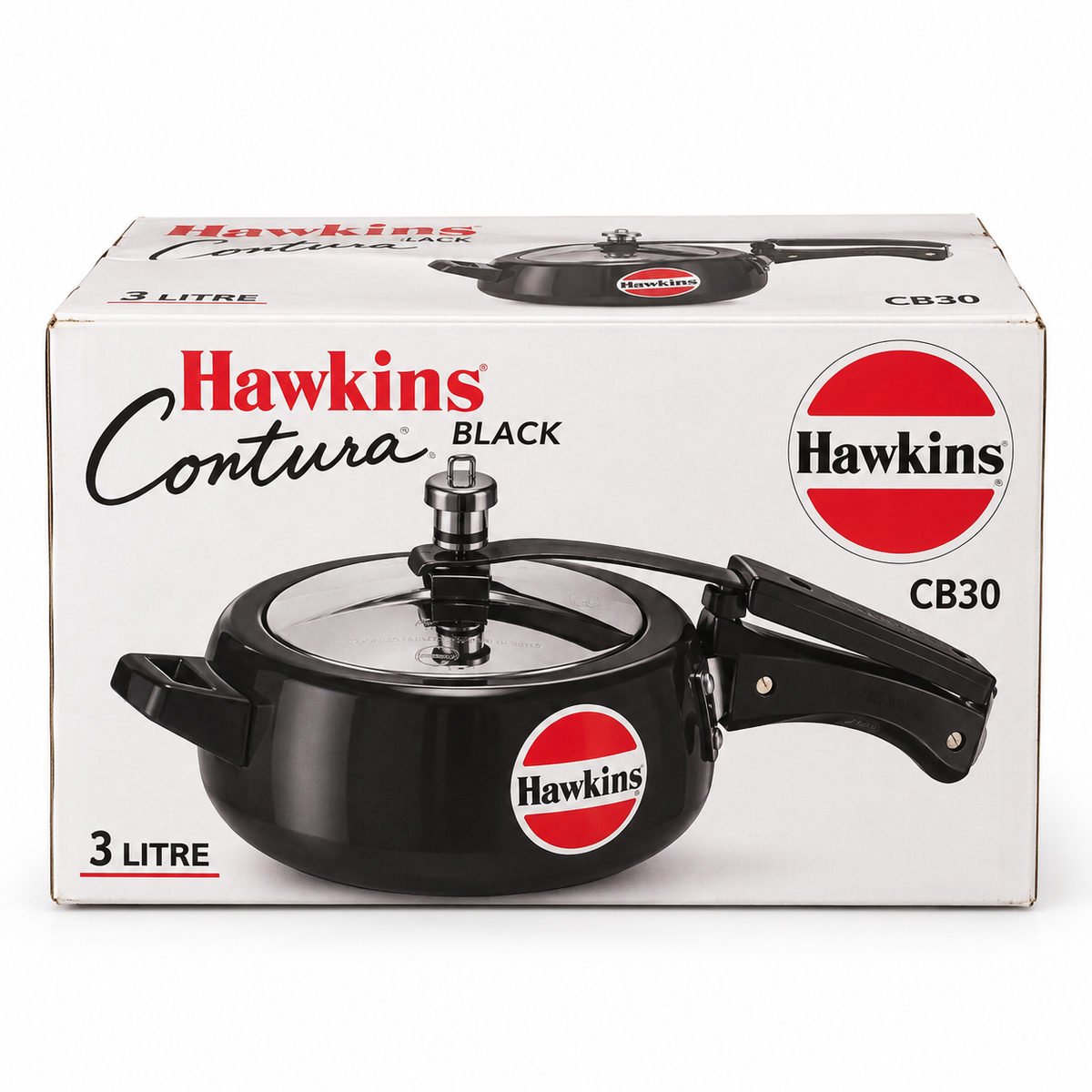 CB30 3.0 LT Contura Hard Anodised Hawkins Cooker — AI-refined from supplied shelf photo; packaging details may vary