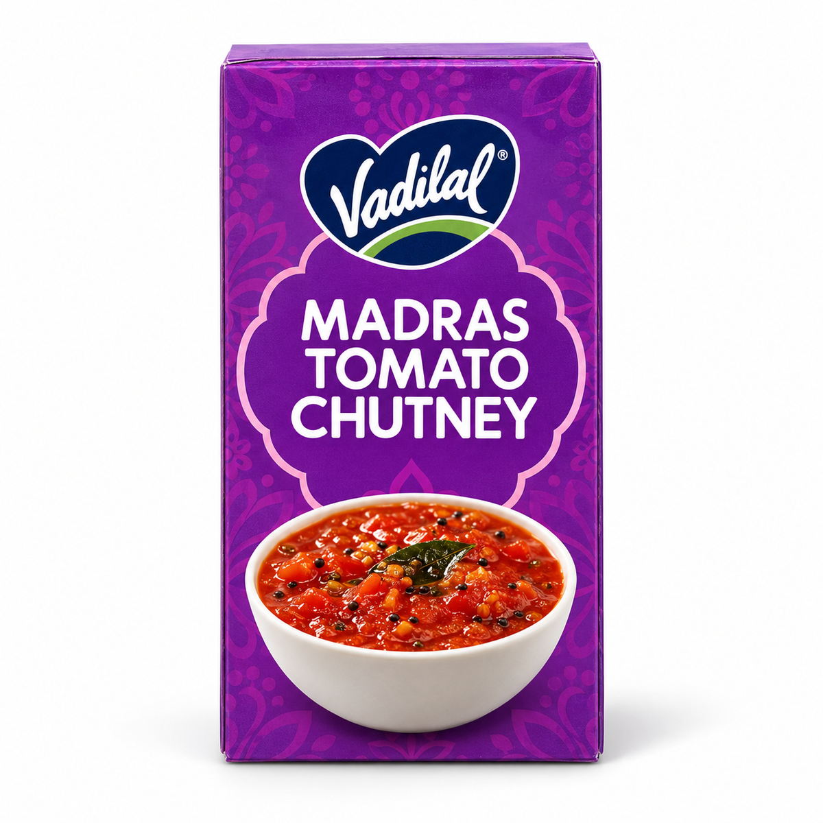 Vadilal Madras Tomato Chutney — AI-refined from supplied freezer photo; packaging details may vary