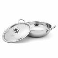 VINOD Stainless Steel SMART TRIPLY KADAHI Stainless Steel LID
