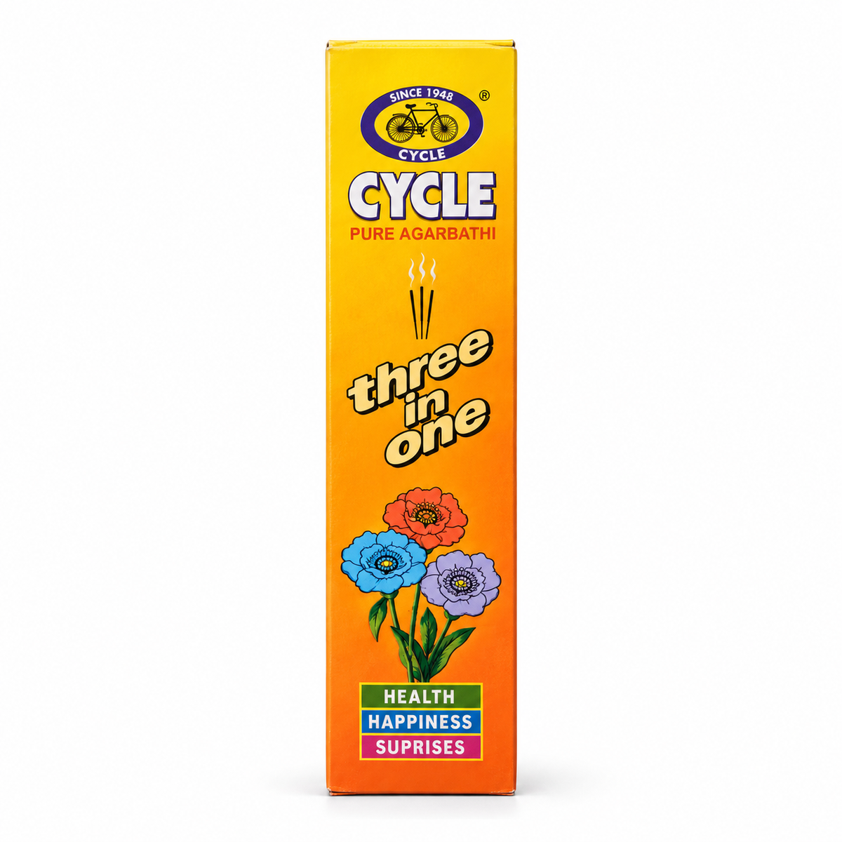 Cycle Three in One Incense Sticks 30g on white background
