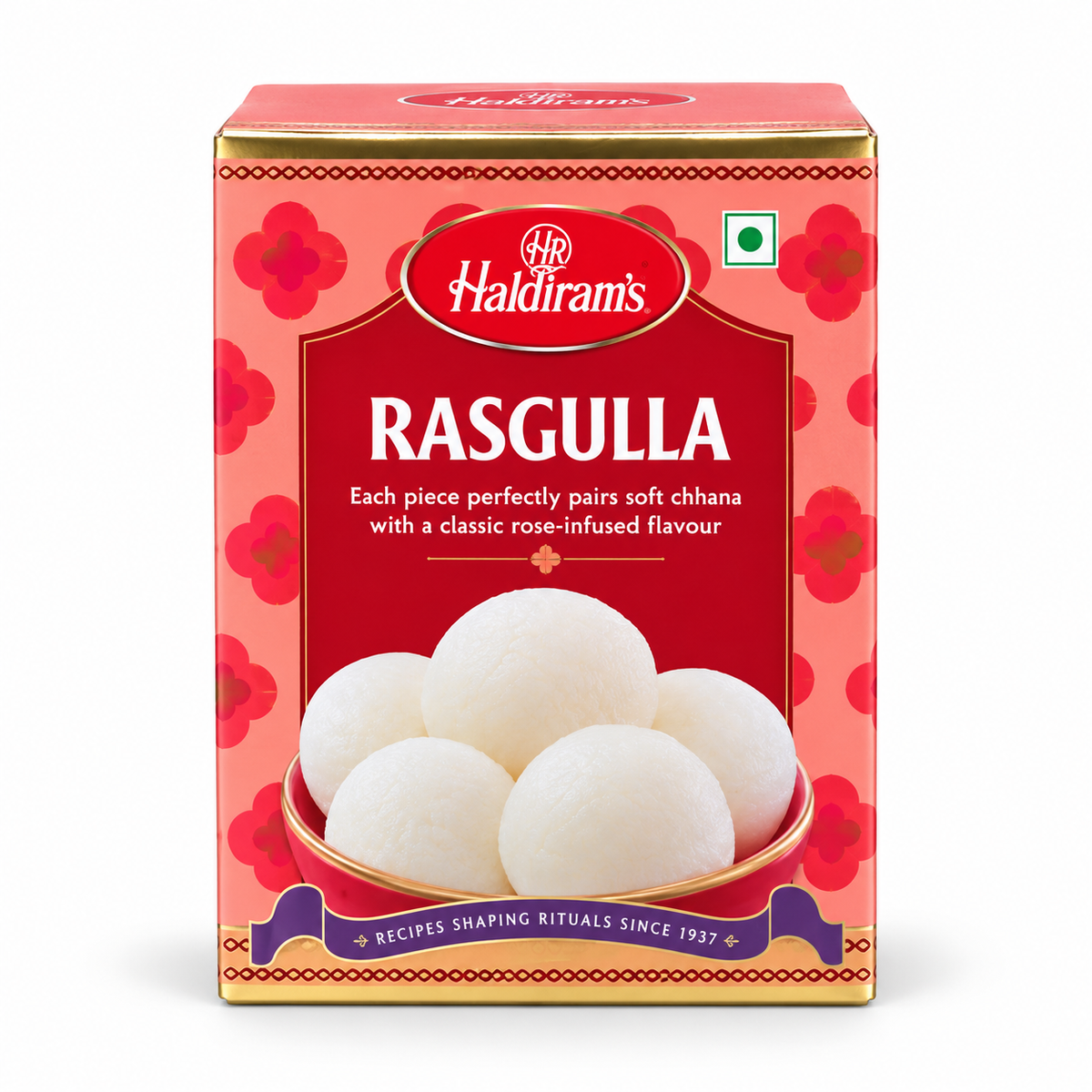 Haldiram Rasgulla 1kg — AI-refined from supplied photo