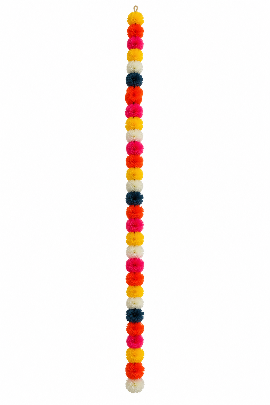 Multicolour Pom-Pom Artificial Flower String – enhanced from display photograph
