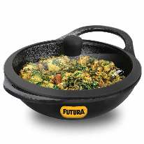 FUTURA CAST IRON KADHAI W G/LID 3.5L