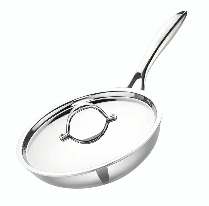VINOD S/STEEL SMART TRIPLY FRYPAN S/ STEEL LID
