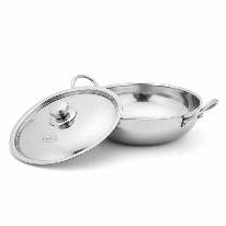 VINOD S/STEEL SMART TRIPLY KADAHI S/ STEEL LID