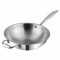 VINOD S/STEEL SMART TRIPLY WOK LONG HANDLE/SL