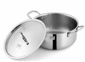 VINOD S/STEEL SMART TRIPLY CASSEROLE S/STEEL LID