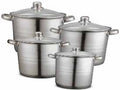 VINOD 4PC STOCK POT SET 22,24,26,28CM IND W G/LID