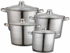 VINOD 4PC STOCK POT SET 22,24,26,28CM IND W G/LID