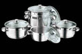 VINOD S/STEEL CASSEROLE 5PC SET G/LID INDUCTION