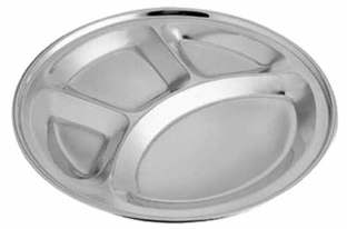 4 COMPARTMENT TRAY - ROUND HEAVY S/ STEEL