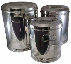 LARGE S/STEEL STORAGE CONTAINER 3PC SET
