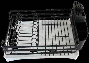 BLACK DISH RACK WITH TRAY