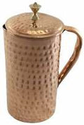 COPPER JUG HAMMERED 1.5 L W/BRASS KNOB