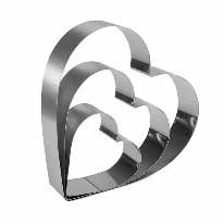 3PC HEART COOKIE CUTTER