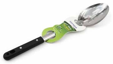 SLOTTED SPOON WITH BLACK HANDLE 39CM