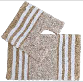 SPA COLLECTION 2PC BATH MATS STRIPE DESIGN 100% COTTON