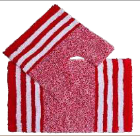 SPA COLLECTION 2PC BATH MATS STRIPE DESIGN 100% COTTON