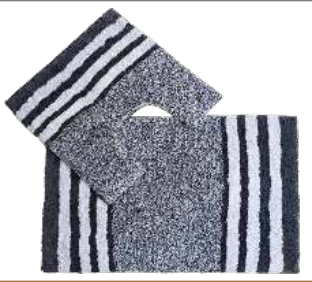 SPA COLLECTION 2PC BATH MATS STRIPE DESIGN 100% COTTON