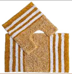 SPA COLLECTION 2PC BATH MATS STRIPE DESIGN 100% COTTON