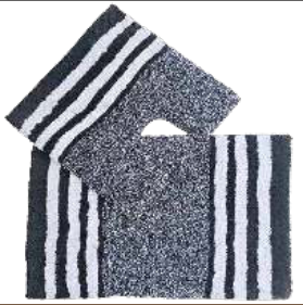 SPA COLLECTION 2PC BATH MATS STRIPE DESIGN 100% COTTON