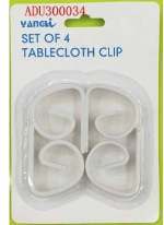 4PC TABLE CLOTH CLIPS WHITE