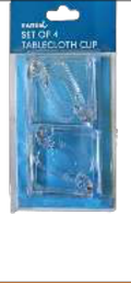 4PC TABLE CLOTH CLIPS SEE-THRU