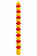 Red & Yellow Marigold Style Artificial Flower String – enhanced from display photograph