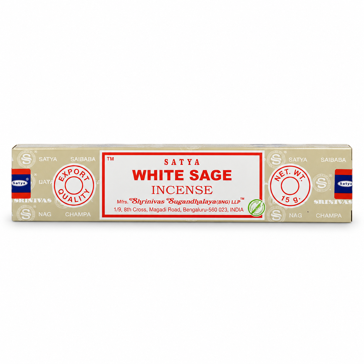Satya White Sage Incense Sticks 15g on white background