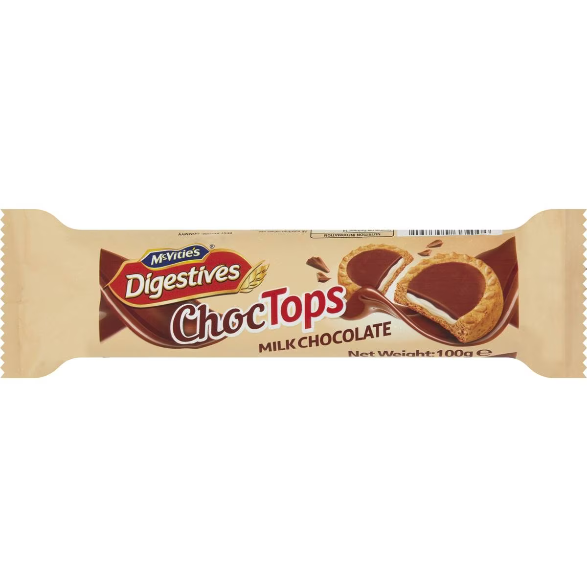 McVitie's Digestives Choc Tops Milk Chocolate 100g