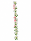 White & Pale Pink Daisy Artificial Flower Garland – enhanced from display photograph