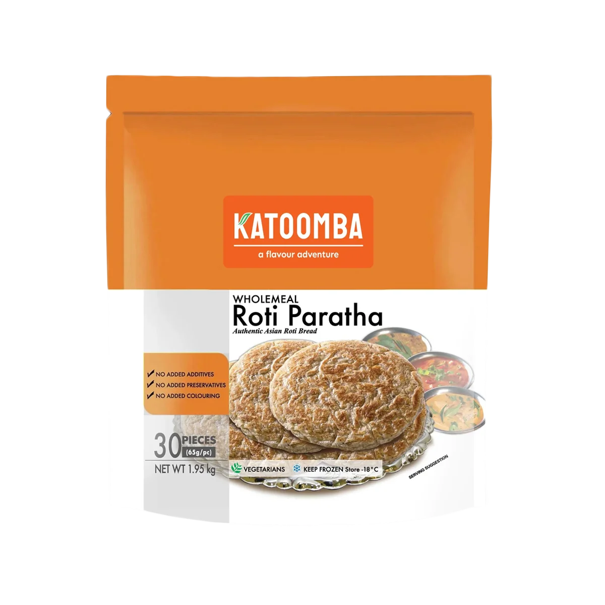ROTI PARATHA WHOLEMEAL 30P KATOOMBA