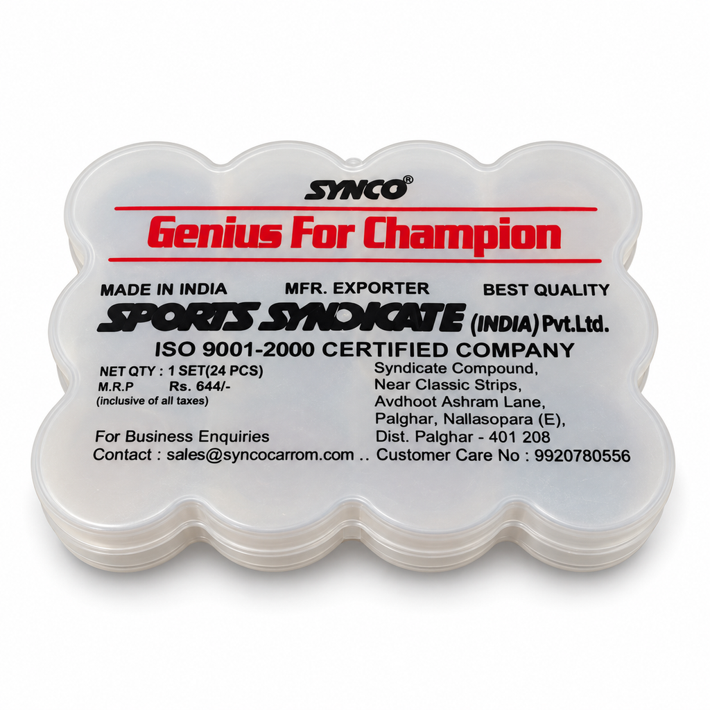 Synco Carrom Men Set – closed case